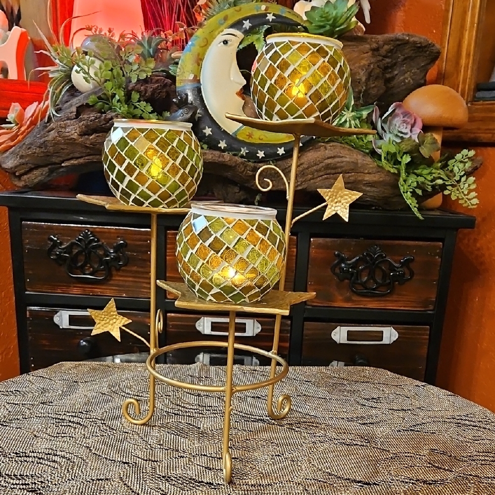 Celestial 3 Arm Candle Holder